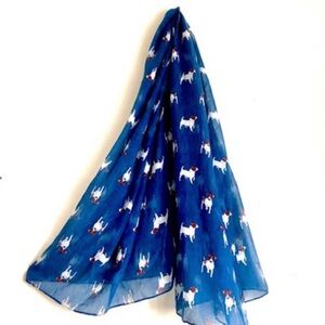 Large Rectangular Jack Russel Scarf for Dog Lovers. 3’ x 5’.